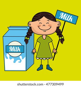 girl milk box drink