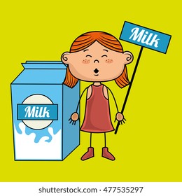 girl milk box drink