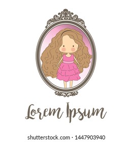 girl in the mirror, vector logo template