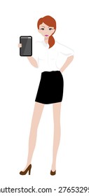 girl with mobile device technology