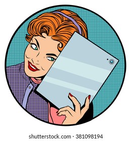 Girl with mobile tablet
