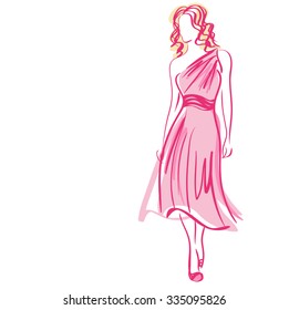 
Girl , model, sketch, vector