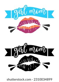 Girl Mom, Mother Day design concept, can be used for t-shirts, stickers, etc.
