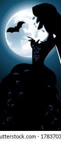 Girl and moon 
