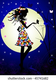 girl and the moon