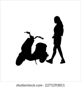 girl and motorcycle vector design