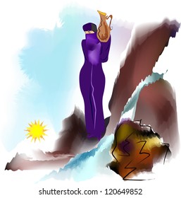 girl in the mountain