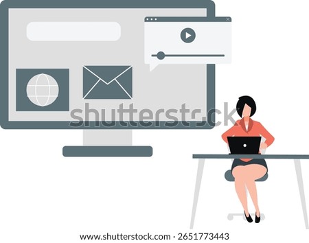 A girl is multitasking on her laptop, skillfully navigating multiple browsers simultaneously. She toggles between Chrome, Firefox, Safari, and Edge, conducting research, browsing.