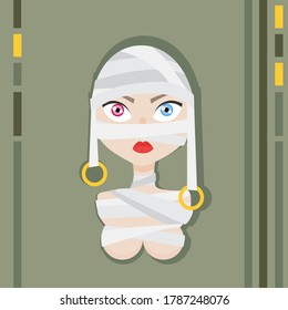 
Girl mummy icon egyptian theme