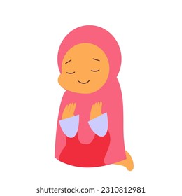 Girl muslim cartoon  Vector allows for easy customization