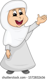 girl muslim - cute and beautiful vector illustration