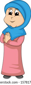 girl muslim - cute and beautiful vector illustration