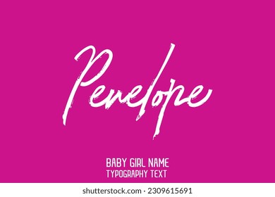 Girl Name Cursive Handwritten Brush Typography Text Penelope