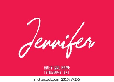 Nombre de la niña Cursivo Escrito a mano Tipografía de pincel Texto Jennifer