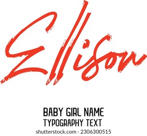 Nombre de la chica Ellison Cursive Handwriter Typography