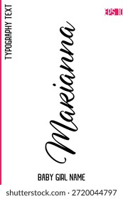    -Girl Name Handwritten Cursive Typography Diseño de Vector