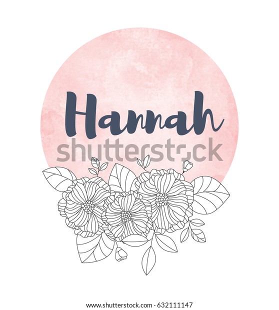 Girl Name Hannah Calligraphy Lettering Cute Stock Vector (Royalty Free ...
