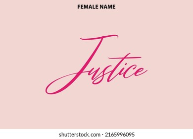 Girl Name Justice Vector Typography Text Stock Vector (Royalty Free ...