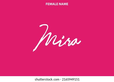 Girl Name Mira Vector Brush Typography Text 