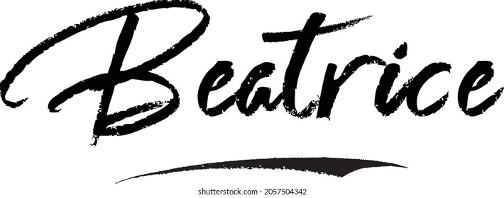 Mädchenname auf stylische Brush Lettering Cursive Typografie Text Beatrice
