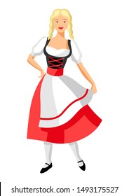 Girl in national costume of Germany. Illustration for Oktoberfest.