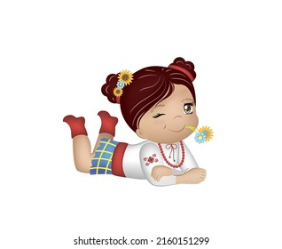 Girl in national costume. Vector illustration