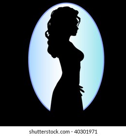 girl near the mirror