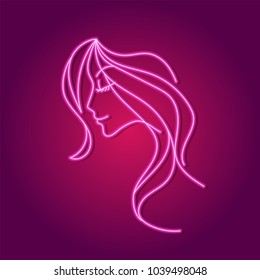 A girl in neon sign design of modern fashion style
