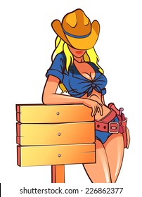Girl next to the board