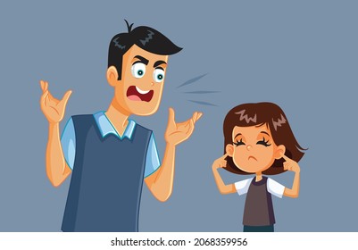 
Girl Not Listening to her Dad Vector Cartoon Illustration
Parent trying authoritarian discipline method being ignored by the child
