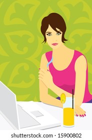 Girl with notebook