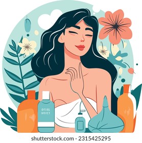  A Girl nourishes her skin