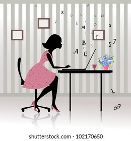 Girl in the office prints