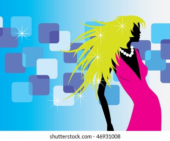 The girl on an abstract background