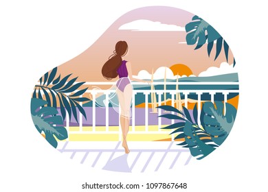 Girl on balcony waiting