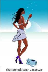 The girl on the beach