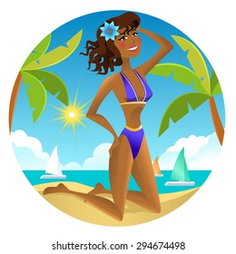 Girl  on the beach