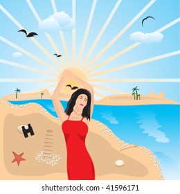 girl on beach