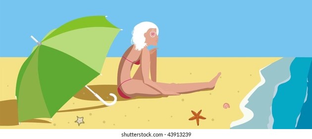The girl on a beach