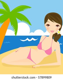 girl on beach