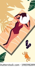 girl on the beach in summer