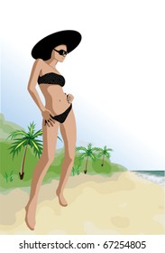 girl on a beach (vertical version)
