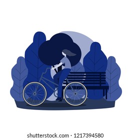 girl on bike vector for web