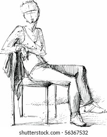  girl on a chair at the table