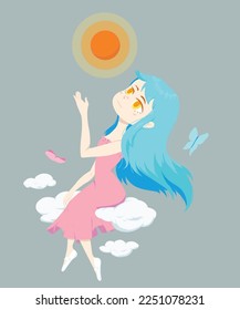 Una chica en la nube.