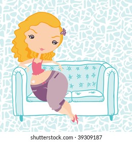Girl on the couch.