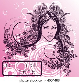 girl on floral background