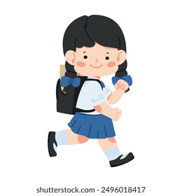 Girl is on her way to school