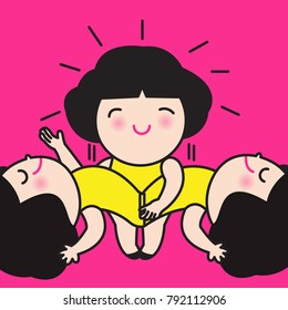 Girl Is On The Inside Is As Good As The Outside Concept Card Character illustration