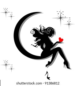 Girl on the moon